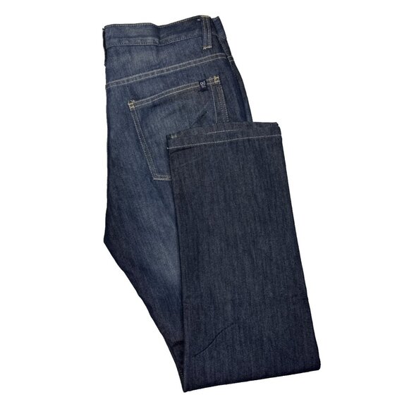 PD&C Jeans 32x30 Dark Wash Straight Fit Whiskered Denim Mens Casual - Picture 1 of 6